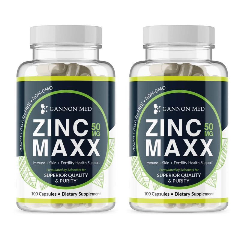 zinc Supplements - Immunity + Skin + Reproductive Health Minerals - Zinc Chelate Immune Booster for Kids & Adults (2 Pack, Zinc MAXX)