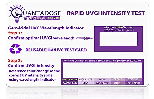 2nd Gen QuantaDose® Reusable UVC Light Test Card with UV Intensity Strip Sensitive to UVA/UVB/UVC Light - BeesActive Australia