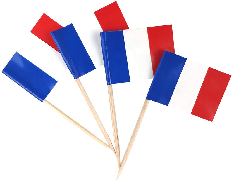 JBCD France Toothpick Flag French Mini Small Cupcake Topper Flags (200 pcs) - BeesActive Australia