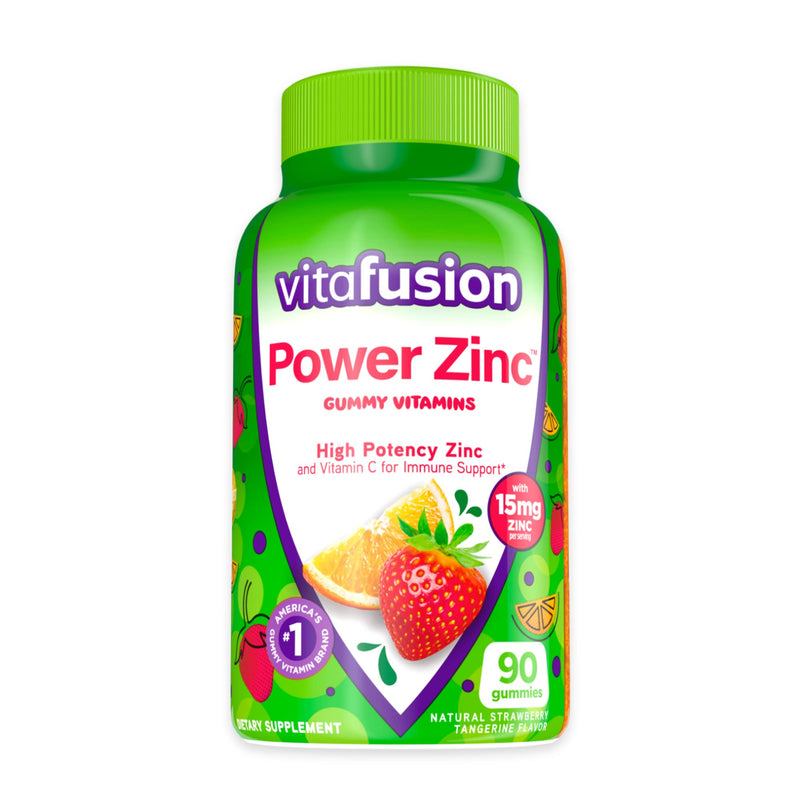 Vitafusion Power Zinc Gummy Vitamins, Strawberry Tangerine Flavored Immune Support (1), 90 Count 90 Count (Pack of 1) - BeesActive Australia