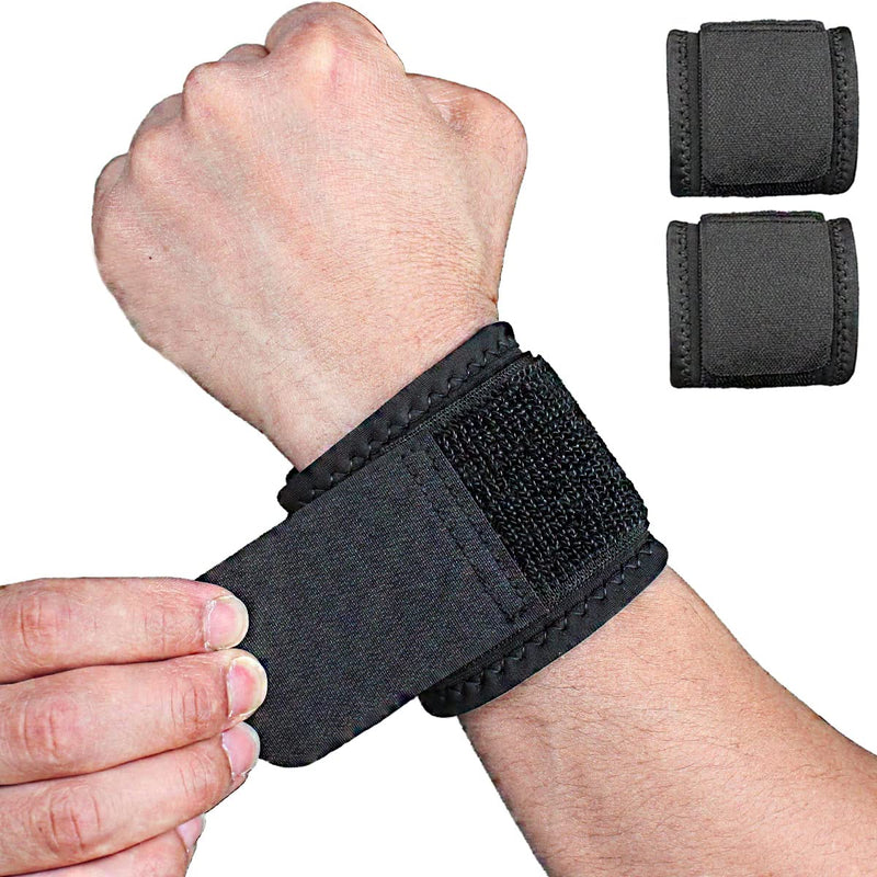 YUNYILAN 2 Pack Wrist Brace Adjustable Wrist Support Wrist Straps for Fitness Weightlifting, Tendonitis, Carpal Tunnel Arthritis, Wrist Wraps Wrist Pain Relief Highly Elastic (Black) - BeesActive Australia