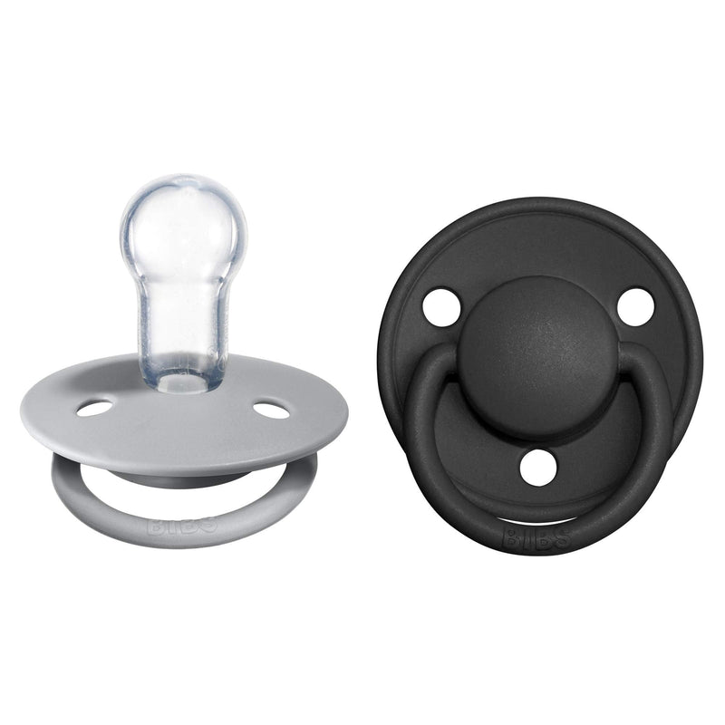 BIBS Pacifiers - De Lux Collection | BPA-Free Baby Pacifier | Made in Denmark | Set of 2 Cloud/Black Color Premium Soothers | Size One Size - BeesActive Australia
