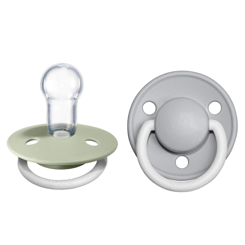 BIBS Pacifiers - De Lux Collection | BPA-Free Baby Pacifier | Made in Denmark | Set of 2 Sage Night/Cloud Night Color Premium Soothers | Size One Size - BeesActive Australia