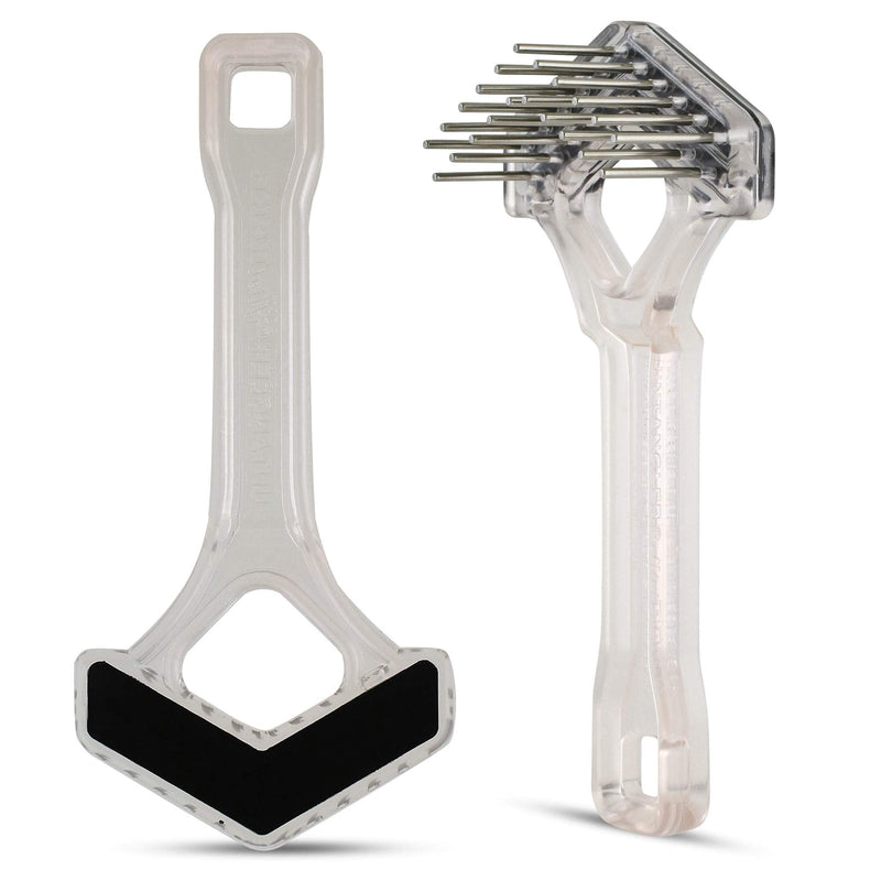 Mini-Rake V-Shaped with Double-Row Rotating Teeth (Crystal with BlackTop) Crystal with BlackTop - BeesActive Australia