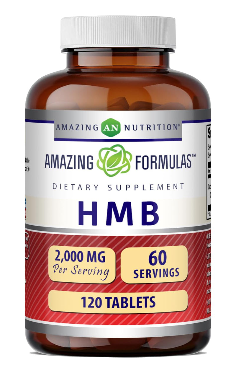 Amazing Formulas HMB (Beta-Hydroxy Beta-Methylbutyrate) Supplement | 2000 Mg Per Serving | 120 Tablets | Non-GMO | Gluten Free | Made in USA 1 Pack