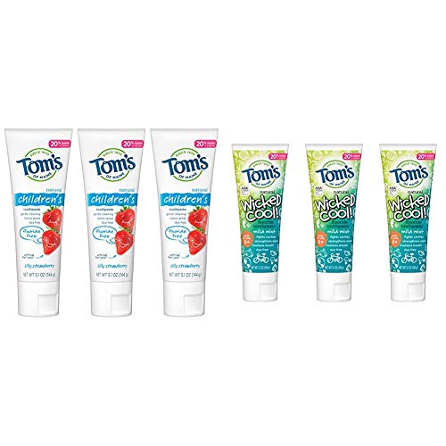 Tom's of Maine Fluoride-Free Children's Toothpaste, Kids Toothpaste with Tom's of Maine Natural Fluoride Wicked Cool Children's Toothpaste, Natural Toothpaste, Kids Toothpas