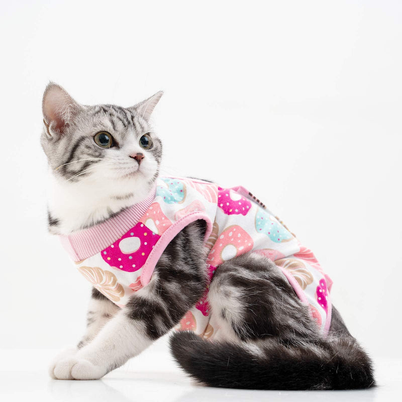 Cat Professional Surgical Recovery Suit,E-Collar Alternative for Cats Dogs,After Surgery Wear, Pajama Suit,Home Indoor Pets Clothing Doughnut XL X-Large - BeesActive Australia