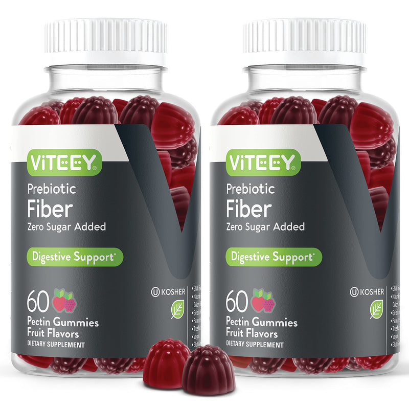 Fiber Prebiotic Gummies [Zero Sugar Added] Digestive Heath Regularity Support, Natural Weight Support, Constipation Relief, Vegan Dietary Supplements, for Adults & Teens - Fruit Flavor Chewable Gummy - BeesActive Australia