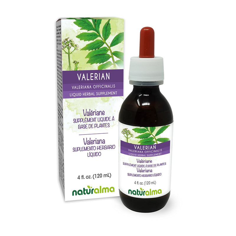 Naturalma Valerian (Valariana officinalis) root Alcohol-free Tincture - 4 fl oz Liquid extract in drops - Herbal supplement - Vegan 4 Fl Oz (Pack of 1) - BeesActive Australia