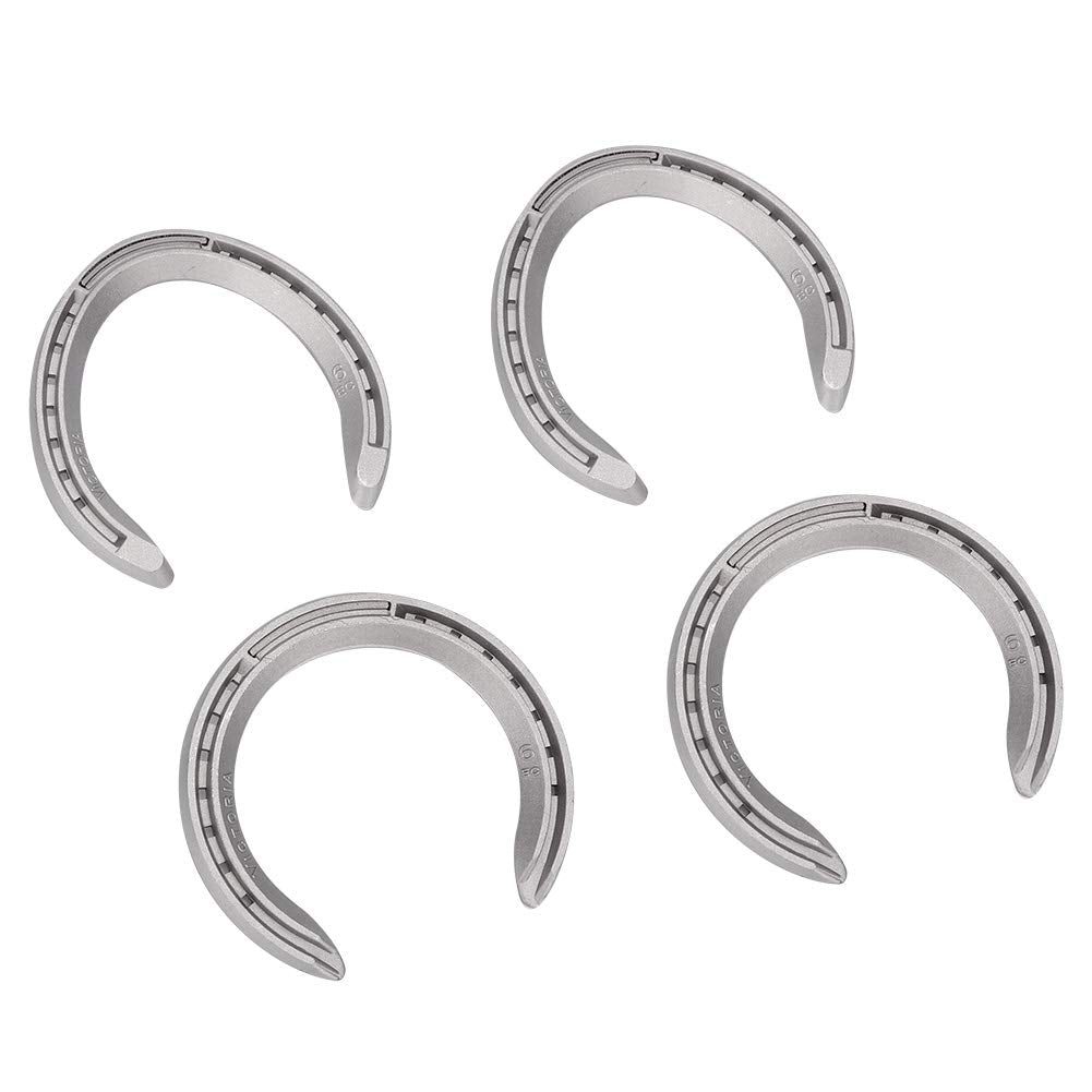 Equestrian Horseshoes, Aluminum Horseshoes Wear Resistant Horseshoe Set Horseshoe Kit Horse Shoes Sets Sports Horseshoes for Horse Racing(Number 6)