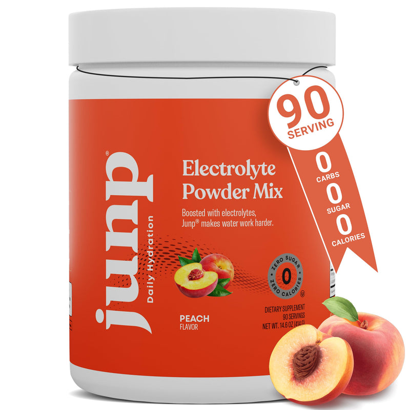 JUNP Electrolytes Powder No Sugar No Carbs, Orchard Fresh Juicy Peach Keto Electrolyte Drink Mix, Potassium & Salt Hydration Powder Electrolytes Zero Calorie Sugar Free Electrolyte Powder, 90 Servings 90 Servings (Pack of 1)