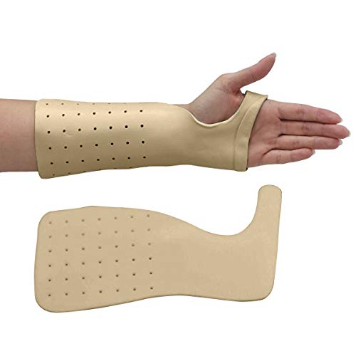 Rolyan 81427988 Radial Bar Wrist Cock-Up Splint, TailorSplint - 1%" Perforated 1/8" (3.2mm), Beige, Small, Pack of 3
