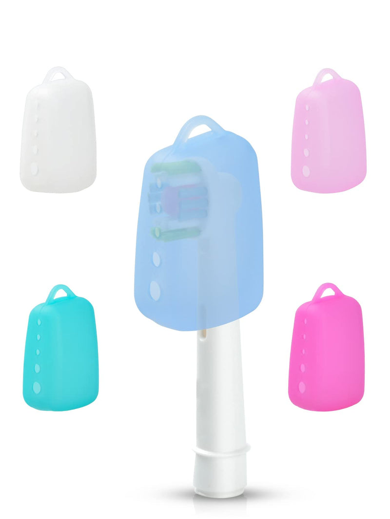 5 Packs Toothbrush Covers, Silicone Toothbrush Covers Caps for for Electric Toothbrush Replacement Head & Manual Toothbrush, Toothbrush Travel Essentials Azure - BeesActive Australia