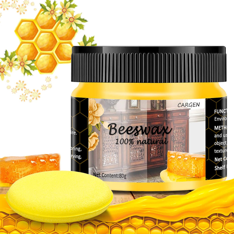 CARGEN Beeswax Furniture Polish, Wood Seasoning Beeswax for Furniture Wood Polish for Floor Tables Chairs Cabinets for Home Furniture to Protect and Care 1pcs Wood Wax and Sponge Christmas Gifts - BeesActive Australia
