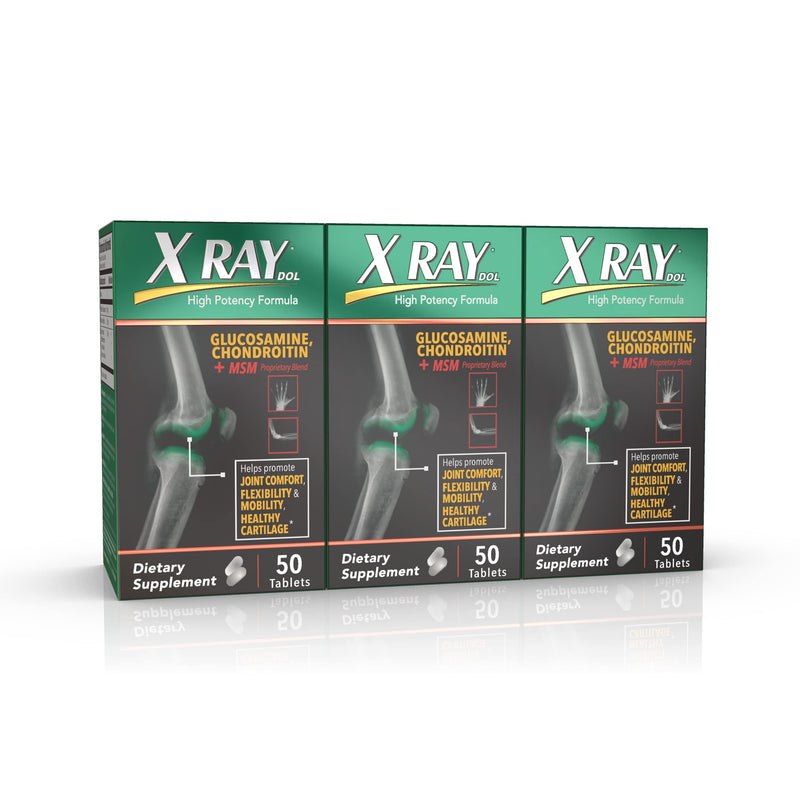 X Ray Joint Health Supplement, 50 Count, 3 Pack | Glucosamine 1500mg, Chondroitin 300mg, MSM, Supports Healthy Joints & Cartilage 1 Count (Pack of 3)