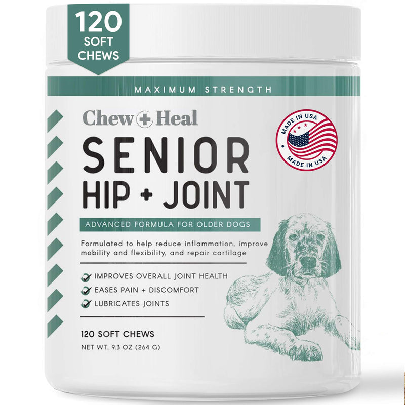Glucosamine for Dogs Hip and Joint Supplement - 120 Soft Chews for Senior Dogs with Glucosamine, Chondroitin, MSM, Vitamin C, and Omegas - for Mobility, Cartilage, and Joint Health Chicken - BeesActive Australia
