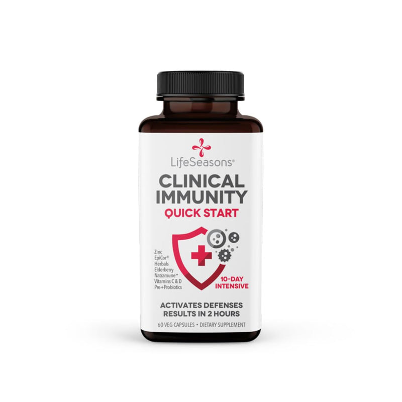 Clinical Immunity - Quick-Start - Immune System Support - Rapid Immunity Response - Boosts Antibodies, B + T + NK Cells, Neutrophils & Macrophagens - Black Elderberry & Pre + Probiotics - 60 Capsules 10-day Intensive