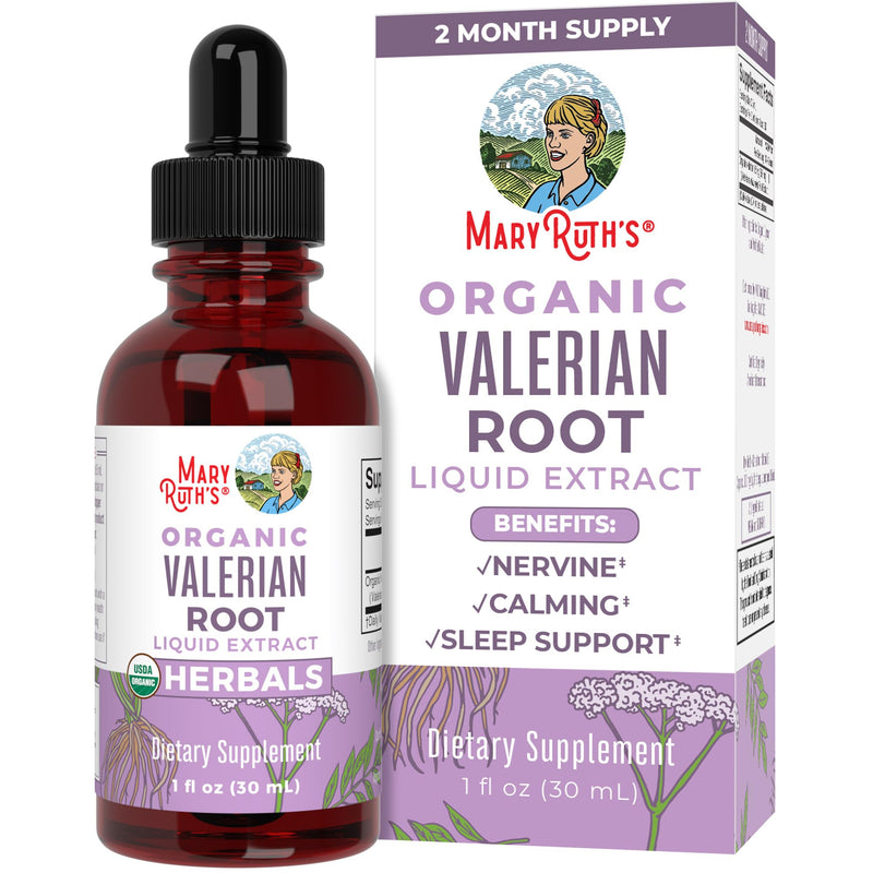MaryRuth Organics Valerian Root Liquid Drops | 2 Month Supply | Sugar Free | USDA Organic Valerian Root Drops | Support Sleep | Calm and Stress Relief | Vegan | Non-GMO | Gluten Free | 60 Servings Unflavored 1 Fl Oz (Pack of 1) - BeesActive Australia