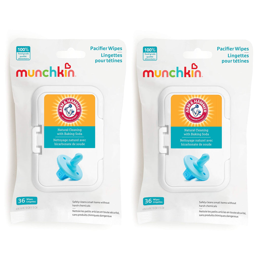 Munchkin® Arm & Hammer Pacifier Wipes - Safely Cleans Baby and Toddler Essentials, 2 Pack, 72 Wipes 36 Count (Pack of 2)