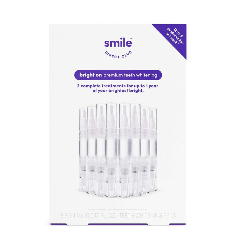 SmileDirectClub Teeth Whitening Kit - 8 1.4ml Gel Pens - Professional Strength Hydrogen Peroxide - Pain Free and Enamel Safe - Up to 9 Shades Whiter in 1 Week 1 Count (Pack of 1) - BeesActive Australia