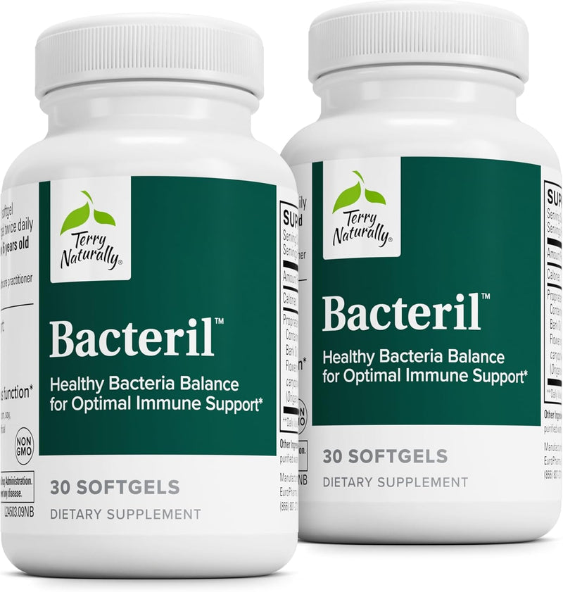 Terry Naturally Bacteril - Intestinal and Microbial Balance - 30 Count | Intestinal Comfort and Microbial Balance Support. 30 softgels, Pack of 2.