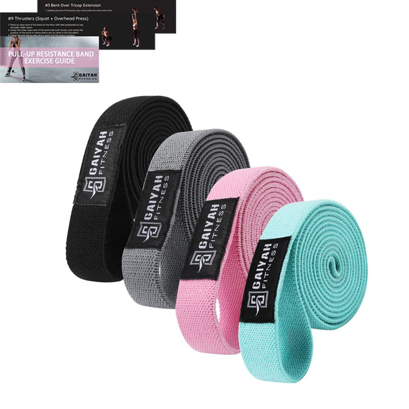 Long Resistance Bands for Working Out Women, Fabric Resistance Band, Stretch Bands for Exercise Bands Resistance Bands Set for Physical Therapy, Elastic Bands for Exercise, Ligas para Hacer Ejercicio Pink/Mint/Gray/Black - BeesActive Australia