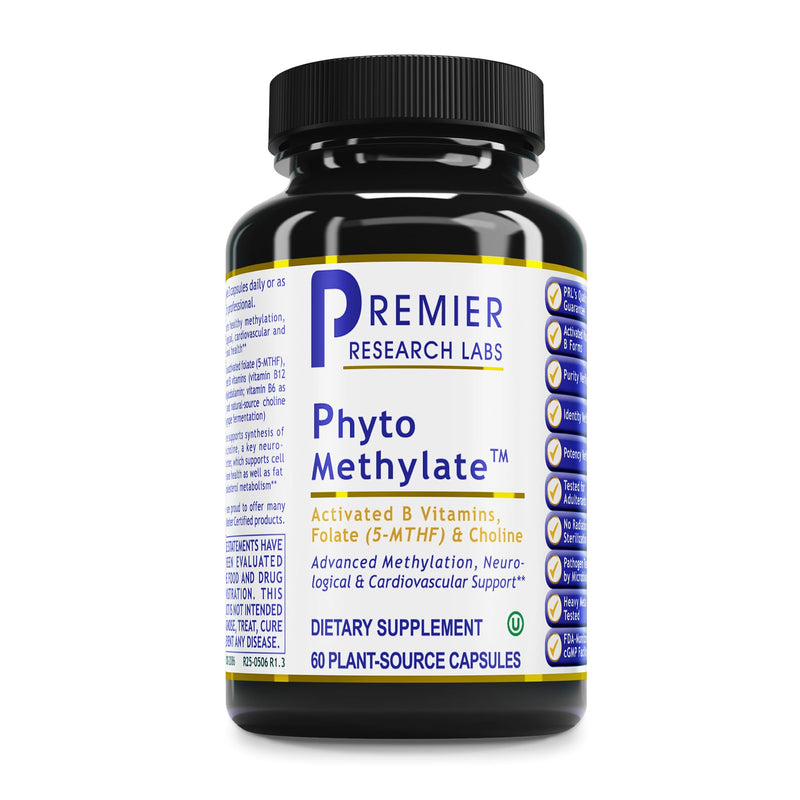 Premier Research Labs Phyto Methylate - B Vitamin Supplement - Supports Methylation, Detox, Brain & Heart Health - 5-MTHF & P5P - 60 Plant-Source Capsules