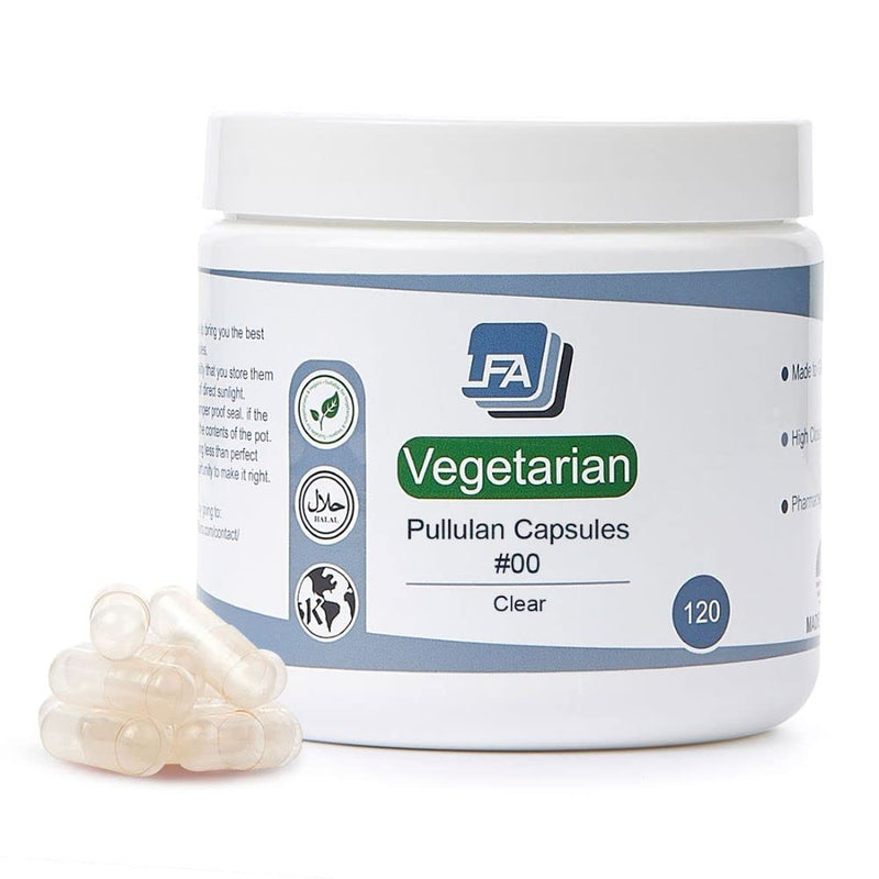 Empty 00 Capsules - Vegan Pullulan - 120 Count Vegetarian Capsules Empty - Joined Fillable 00 Vegetable Pill Capsules - Veggie Caps for DIY Vitamin Capsule Filling Kit - Halal Kosher Tapioca 120 Count (Pack of 1)