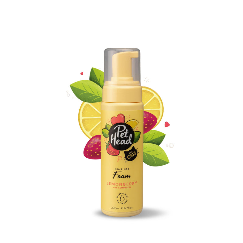 PET HEAD Felin’ Good Foam Shampoo for Cats 6.7 fl. oz. Fruity Scent. No-rinse and Quick-drying Cat Shampoo. Hypoallergenic with Natural & Vegan Ingredients. Gentle Formula for Kittens. Made in USA - BeesActive Australia