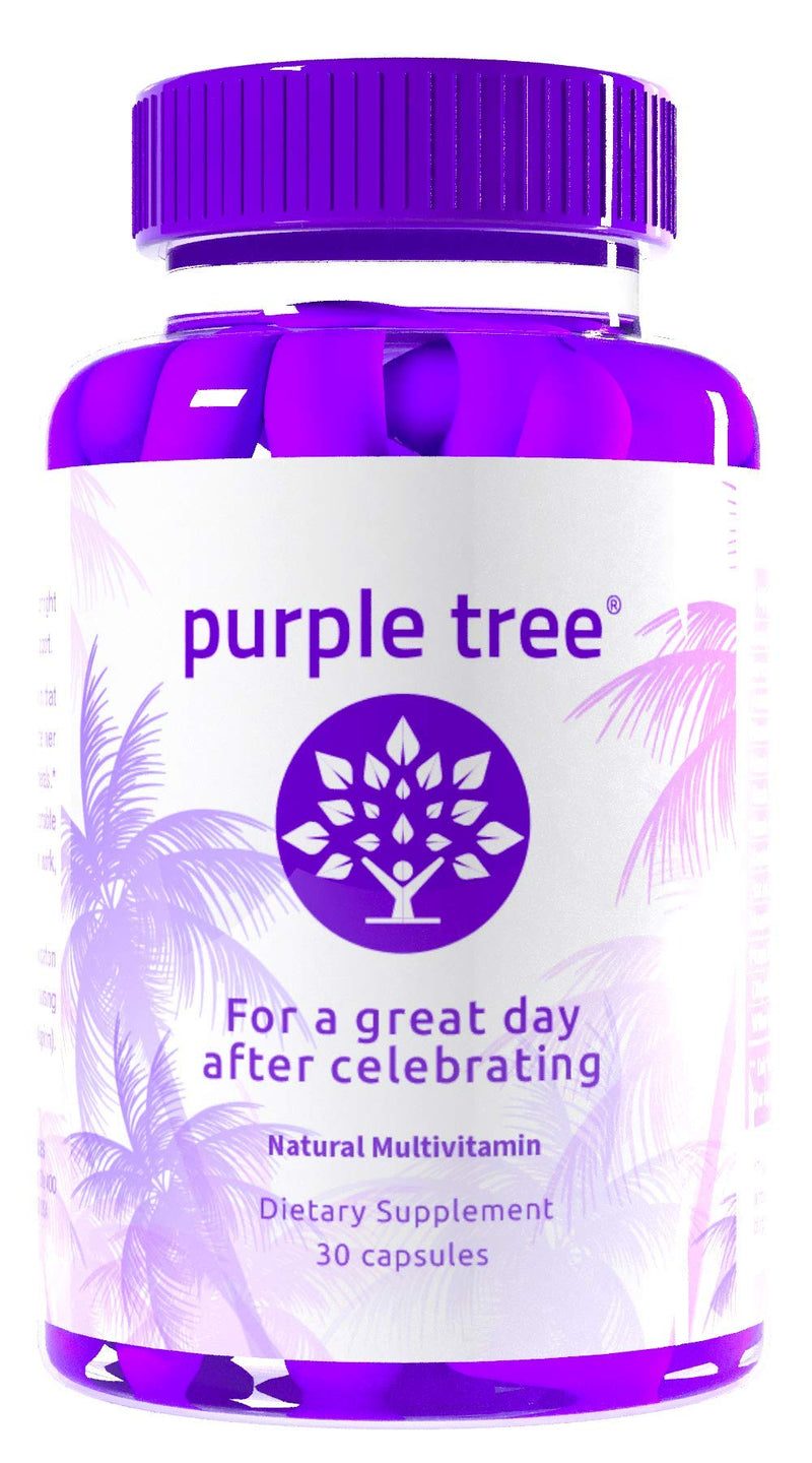 purple tree Post-Celebration Wellness Vitamins | Liver Support, Rapid Hydration, Body Replenisher | Dihydromyricetin DHM, Milk Thistle, Electrolytes, Vitamin B, Willow Bark, Quercetin (30 Pills) 30 Count (Pack of 1) - BeesActive Australia