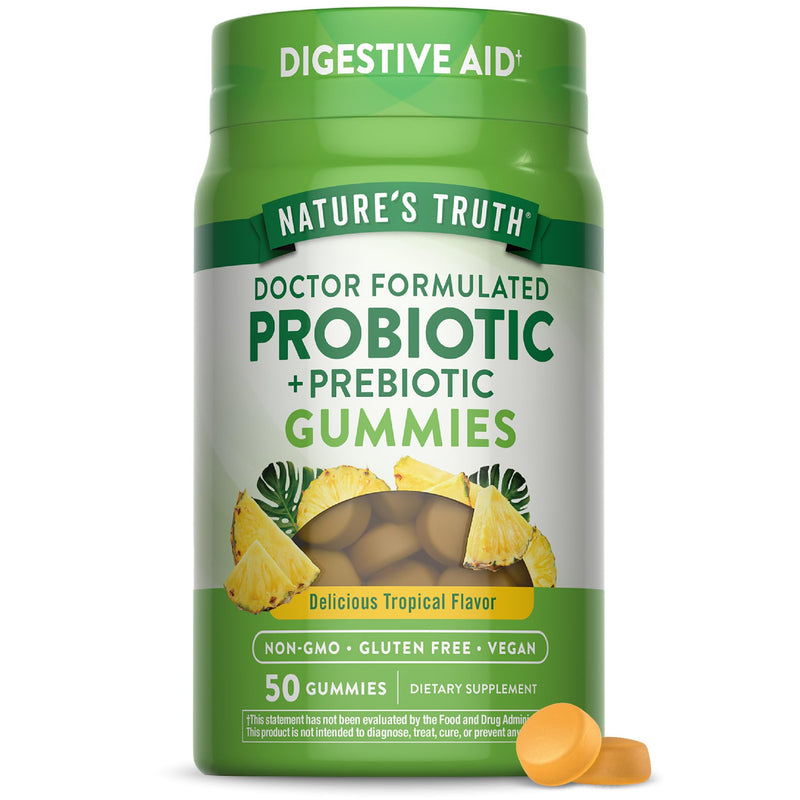 Nature's Truth Probiotic Gummies for Adults | 50 Count | Vegan, Non-GMO & Gluten Free Digestive Health Supplement