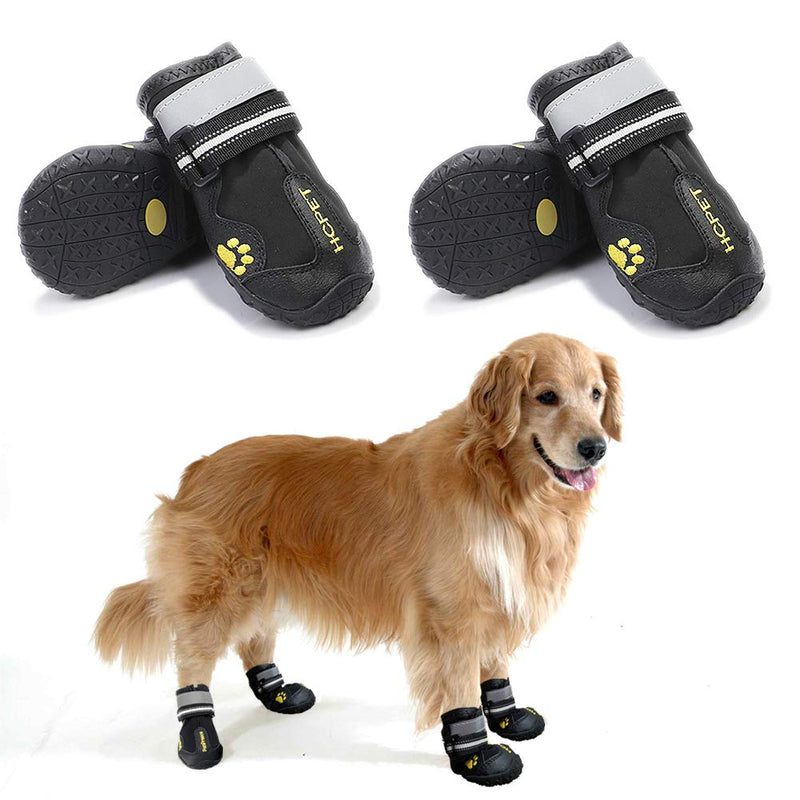 Dog Snow Boots for Winter Durable Waterproof Anti-Slip Dog Booties for Winter Dog Shoes for Medium Large Size Dogs with Adjustable Reflective Straps Dog Boots & Paw Protectors Black Size 8 8#: 2.95 Inch Width for 80-95 lbs - BeesActive Australia