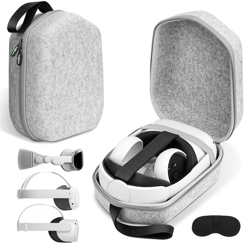 Hard Carrying Case Compatible with Meta Oculus Quest 2/Quest 3/Vision Pro Original/Elite Version VR Gaming Headset and Touch Controllers Accessories, Suitable for Travel and Home Storage Medium - BeesActive Australia