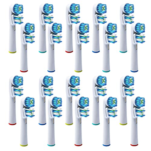 Double Clean Brush Heads, Compatible with Braun Oral-B Dual Clean Electric Toothbrush - Pack of 20 White 1 Count (Pack of 20)