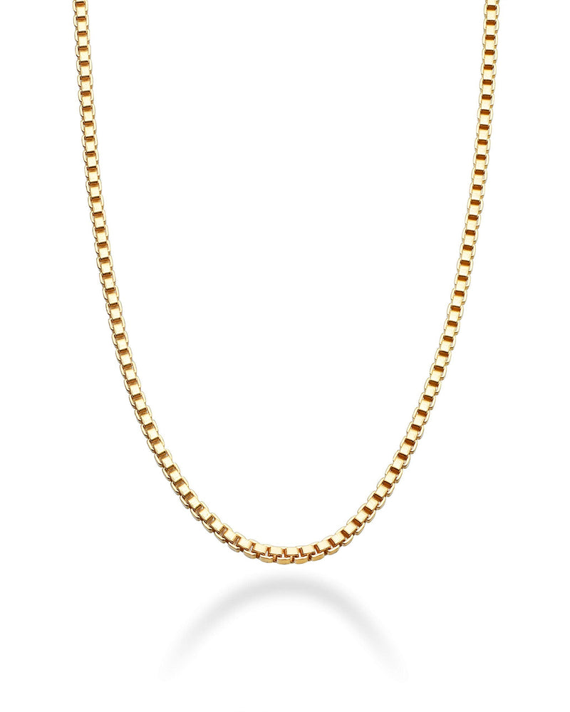 Miabella Solid 18K Gold Over 925 Sterling Silver Italian 1mm Box Chain Necklace for Women Men, Made in Italy Length 26 Inches - BeesActive Australia