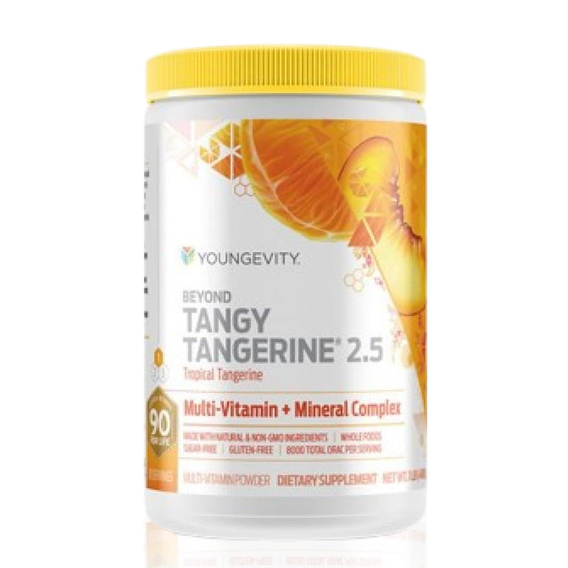 Youngevity Beyond Tangy Tangerine 2.5 Multivitamin Powder, 30 Servings | High-potency vitamins and minerals, natural whole foods, synergistic cofactors, non-GMO, sugar-free, gluten-free, 8,000 ORAC 1