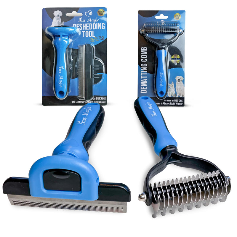Large Deshedding Tool & Dematting Comb – Grooming Brushes for Dogs, Cats, Horses – Reduce Shedding and Remove Knots, Mats and Loose Undercoat Large - BeesActive Australia