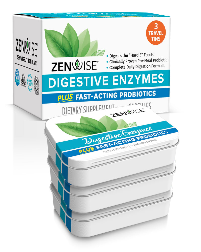 Zenwise Digestive Enzymes - Probiotic Multi Enzyme with Probiotics and Prebiotics for Digestive Health and Bloating Relief for Women and Men, Enzymes for Digestion and Gut Health - 45 Count 45 Count (Pack of 3) - BeesActive Australia