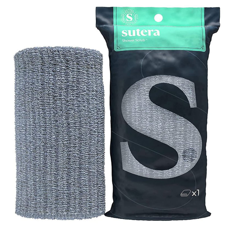 SUTERA - Exfoliating Shower Towel, Premium Japanese Scrub Wash Cloth, Deep Cleanse for Body Face, Microabrasion Duo Fibers Durable Quick Drying, Asian Spa Skin Care Bath Washclose, Extra Long Design - BeesActive Australia