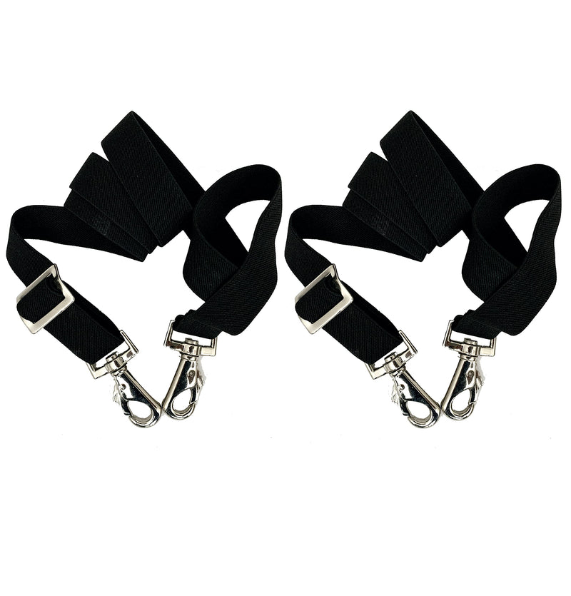 Majestic Ally Pack of 2 Adjustable length Horse Blanket Sheet Replacement Elastic Leg Strap with Double Swivel Snaps Black - BeesActive Australia