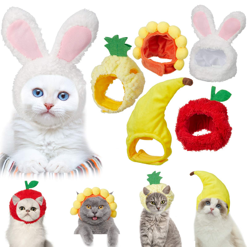 Weewooday 5 Pieces Cat Hat Cat Costume Outfit Bunny Hat with Ears Funny Cat Hat for Cats and Small Dogs Kitten Puppy Party Christmas Costume Accessory Headwear(Cute Style) Cute Style - BeesActive Australia