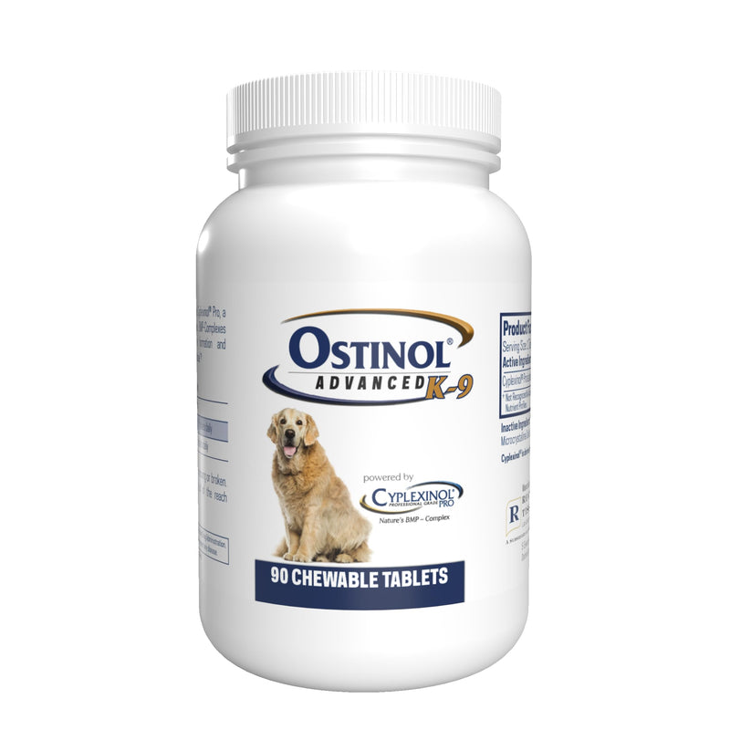 ZyCal Ostinol Advanced K-9 Joint Supplement for Dogs – Bioactive Protein Complex with Cyplexinol® Pro 50mg | Bone & Joint Dog Supplement | 90 Chewable Bone-Shaped Tablets
