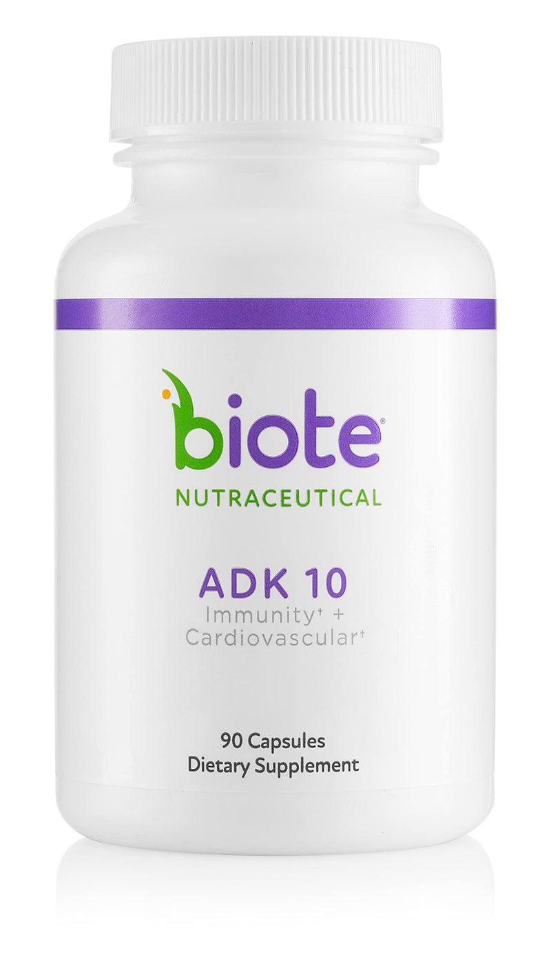 Biote Nutraceuticals - ADK 10 - Immunity + Cardiovascular (90 Capsules) 90 Count (Pack of 1)