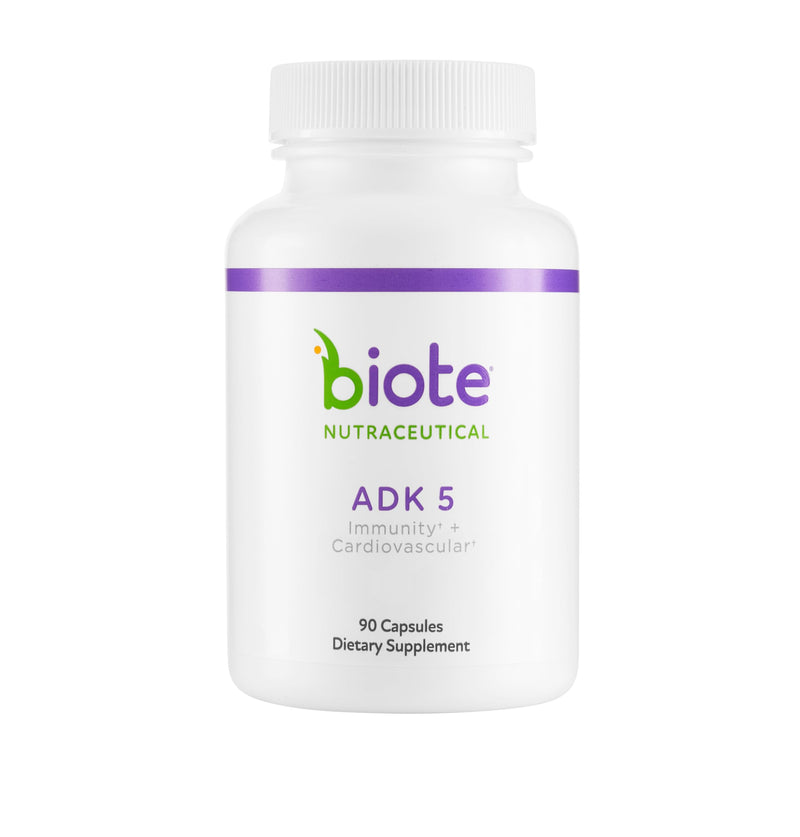 Biote Nutraceuticals - ADK 5 - Immunity + Cardiovascular (90 Capsules) 90 Count (Pack of 1)