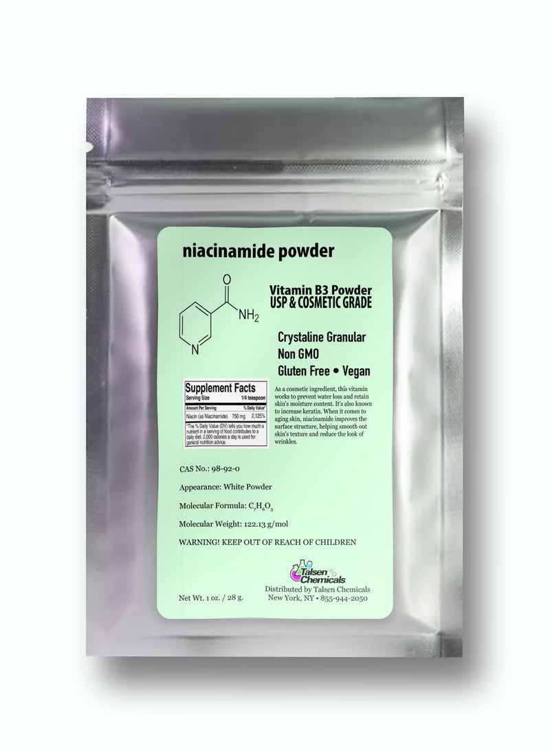 Pure Niacinamide Powder for Skin Care (Vitamin B3) DIY Niacinamide Serum, Niacin Powder (1 Ounce / 28 Gram) Cosmetic Grade 1 Ounce (Pack of 1)