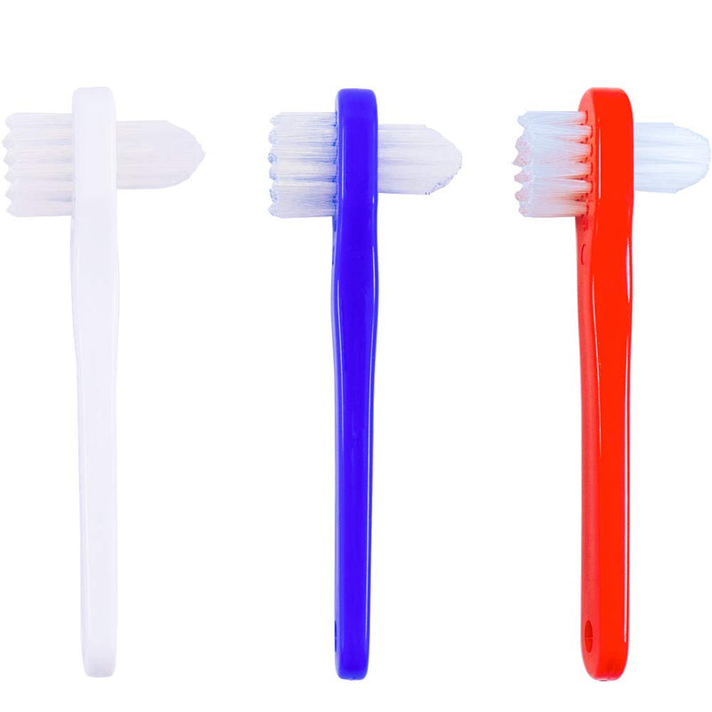 Denture Cleaning Brush hygienic Denture Cleaner Set, T-Shaped Denture Special Toothbrush Tool, Small Hard Toothbrush, for Denture Care(Pack of 3) - BeesActive Australia