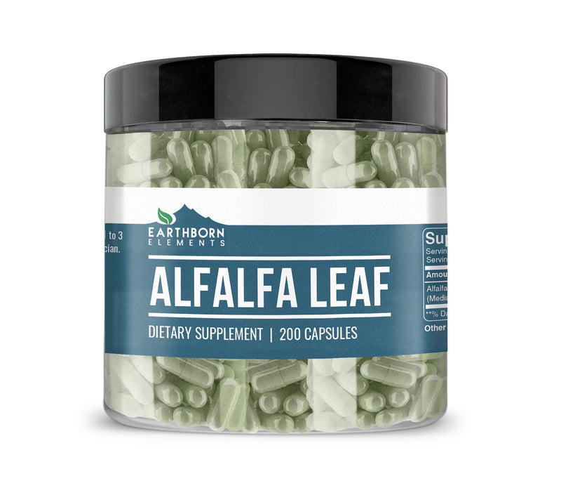Earthborn Elements Alfalfa Leaf 200 Capsules, Pure & Undiluted, No Additives 200 Count (Pack of 1) - BeesActive Australia