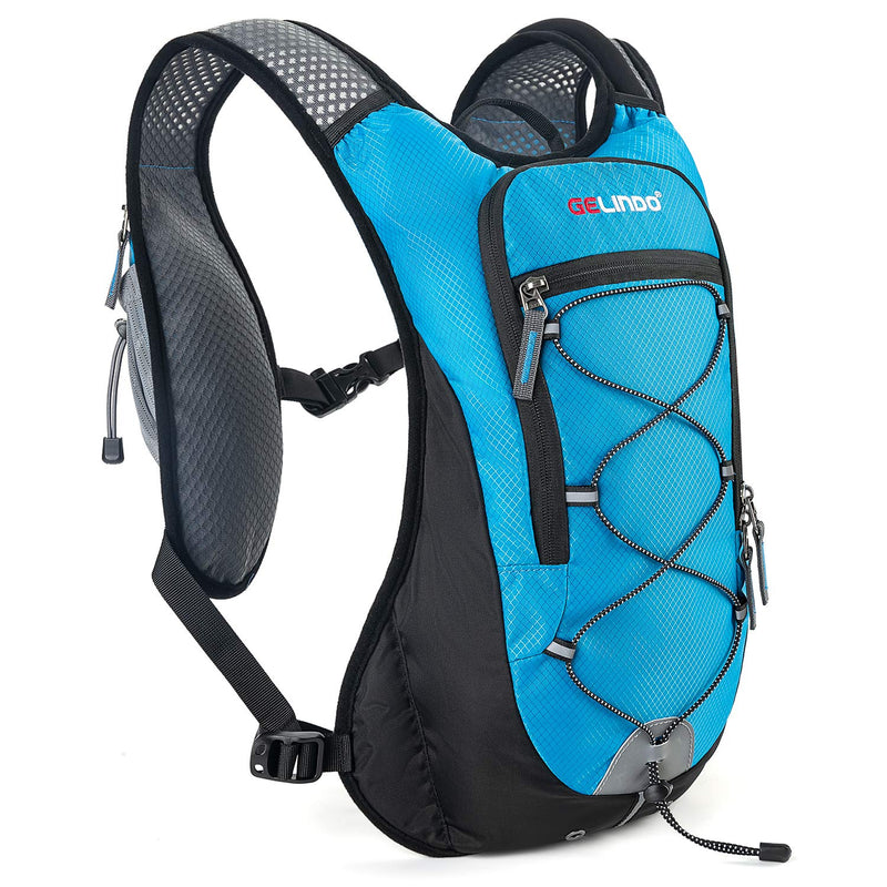 Gelindo Hydration Backpack Running Water Backpack with 2L Hydration Bladder, Insulated Cycling Hydration Vest Packs Blue
