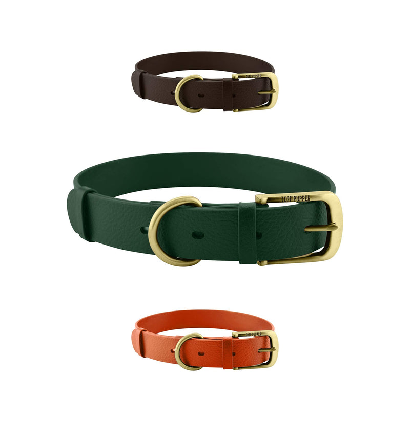 Tuff Pupper Classic Heavy Duty Dog Collar | 10x Stronger Than Leather | 100% Waterproof & Odor Proof Dog Collar | Tough Rust-Proof All Metal Hardware Medium (15-19" Neck) Forest Green Medium (15 - 19" Neck) - BeesActive Australia
