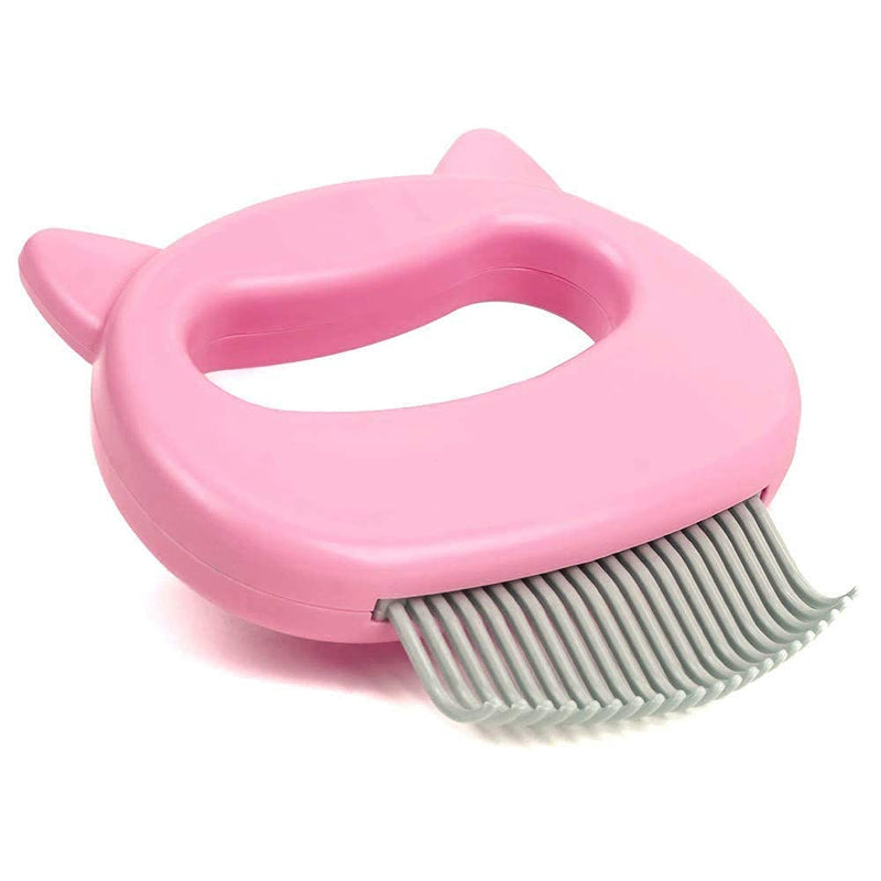 Leo's Paw The Original Pet Hair Removal Massaging Shell Comb Soft Deshedding Brush Grooming and Shedding Matted Fur Remover Dematting tool for Long and Short Hair Cat Dog Puppy Bunny (Pink) Pink - BeesActive Australia